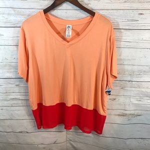Joy Lab 1X Tee two toned orange mesh bottom
